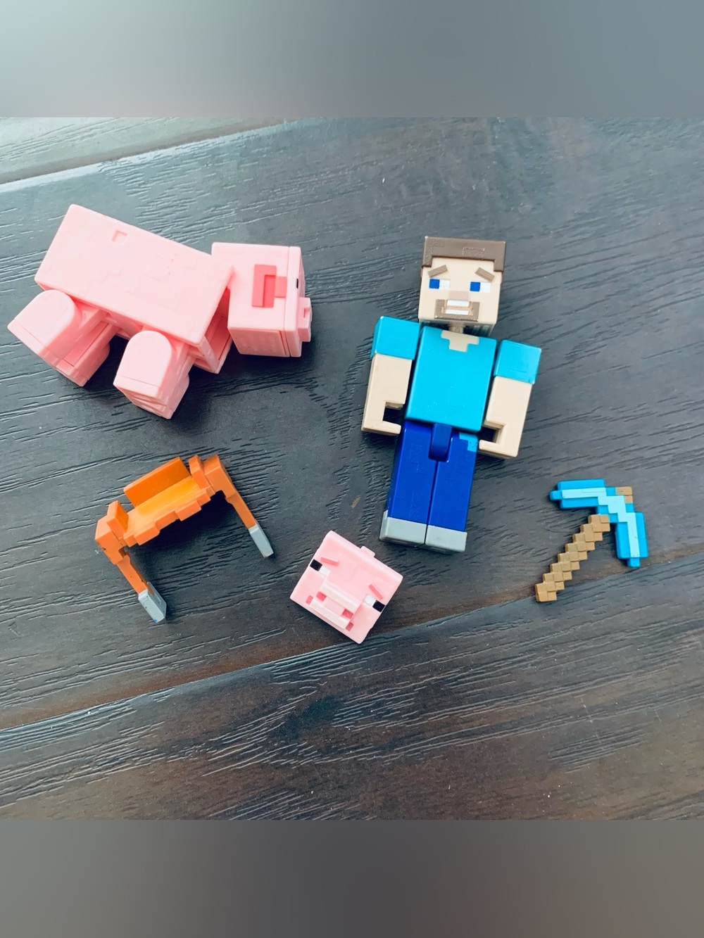 Mattel Minecraft Action Figures & Accessories Set - Steve and a Pig Toy Playset